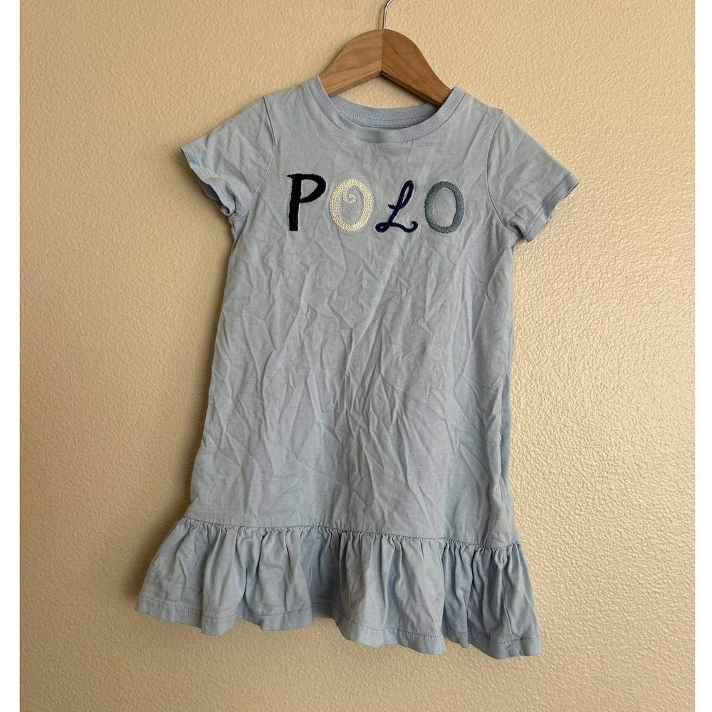 Polo Ralph Lauren Light Blue Drop Waist Dress 4T Colorful Preppy Classic